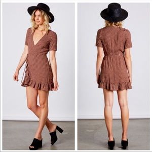 Polka Dot Wrap Mini Dress